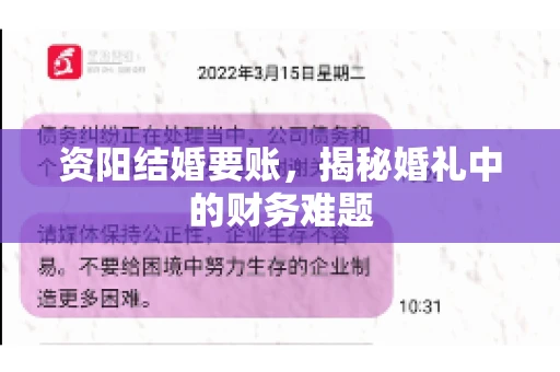 资阳结婚要账，揭秘婚礼中的财务难题
