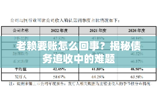 老赖要账怎么回事？揭秘债务追收中的难题