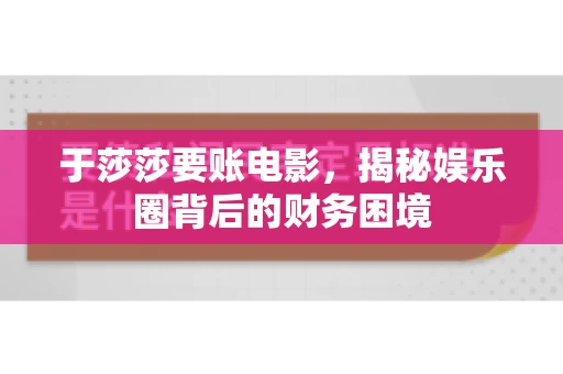 于莎莎要账电影,揭秘娱乐圈背后的财务困境 于莎莎要账电影,揭秘娱乐圈背后的财务困境